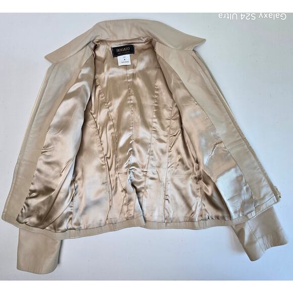 Vintage BOGATO Tan Leather Jacket Made in Canada Women's 6 - Picture 3 of 7